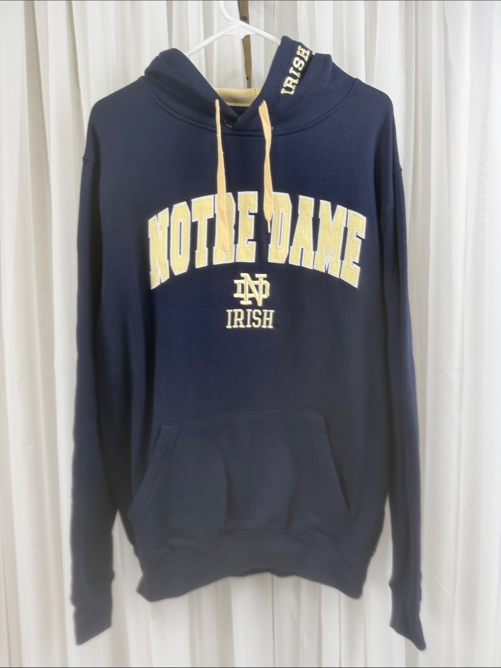 Stadium Athletics Notre Dame Fighting Irish Hoodie Navy Gold Men’s M